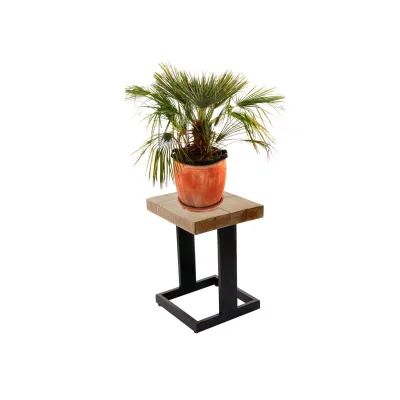 Blumenhocker MCW-A15, Blumenständer Pflanzentisch Holzhocker, Tanne Holz rustikal massiv MVG-zertifiziert 48x36x32cm
