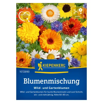 Blumensamenmischung, Wild- und Gartenblumen, bunt