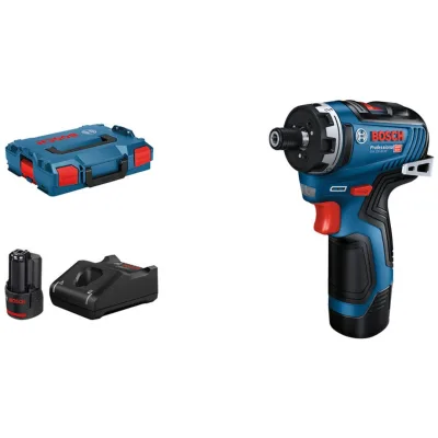 Bosch Akku-Schrauber GSR 12V-35 HX, 2 x Akku GBA, Ladegerät, Zubehör, L-BOXX mit Einlagen