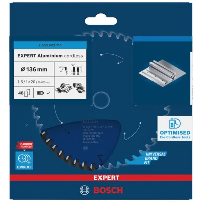 Bosch EXPERT Kreissägeblatt Aluminium, 136x20 mm, Z48