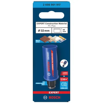 Bosch EXPERT Lochsäge Construction Material Power Change Plus, 32 x 60 mm
