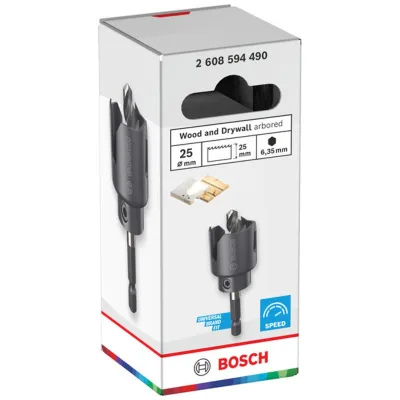 Bosch Lochsäge mit Aufsteckhalter Wood and Drywall, 25 x 25 mm