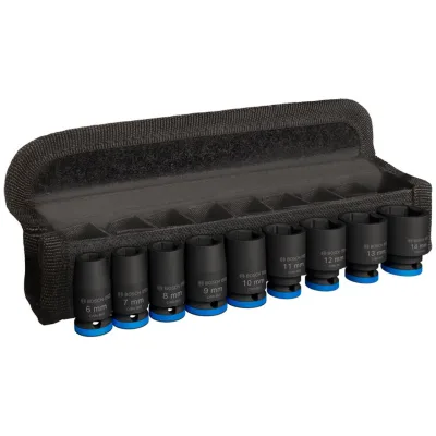 Bosch PRO Steckschlüsselsatz, 1/4, Standard, 9-tlg. (6, 7, 8, 9, 10, 11, 12, 13, 14 mm)