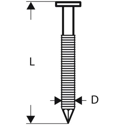 Bosch Rundkopf-Streifennagel SN21RK 60RG 2,8 mm, 60 mm, verzinkt, gerillt, 4000er-Pack