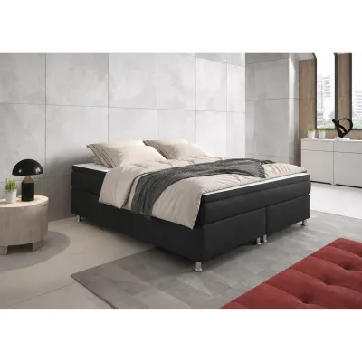 Box 180 cm mit 7 Zonen Taschenfederkernmatratze und Topper Webstoff Anthrazit