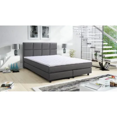 Boxspringbett Boxbett Glenn 2 Tablet Hotelbett 140x200 Bett Topper Grau