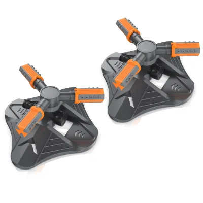 Brandson 2x Kreisregner Garten Sprinkler, 360° Rasensprenger, 3 Arm Rasensnsprikler rotierend, 21 cm lang, Sprenger Bewässerungssystem, Bewässerungsanlagen, Gardena kompatibel