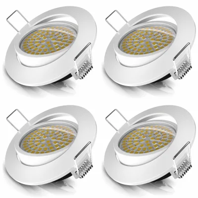 Brandson 4x LED Einbaustrahler schwenkbar Warmweiß 3000K Deckenspot / Deckenstrahler 5W - 320 Lumen