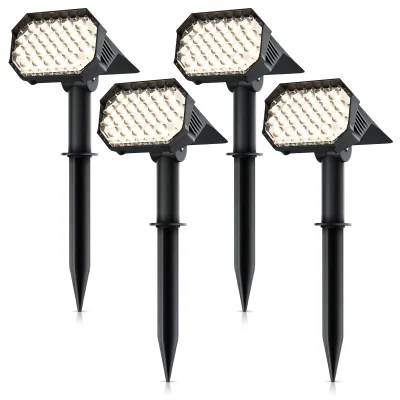 Brandson LED Gartenstrahler Solar Erdspießleuchte, Akku Gartenleuchte, Solarspotlight Wandmontage, Ein-/Ausschalter; mehrere Helligkeitsstufen