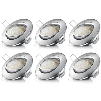 Brandson 6x LED Einbaustrahler, dimm- und schwenkbarer Deckenspot mit Aluminium Rahmen / Warmweiß