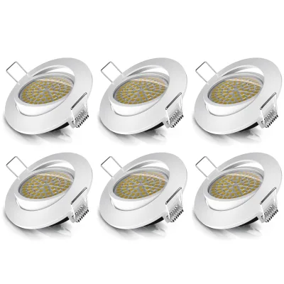 Brandson 6x LED Einbaustrahler schwenkbar Warmweiß 3000K Deckenspot / Deckenstrahler 5W - 320 Lumen