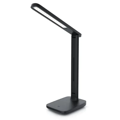 Brandson LED Schreibtischlampe mit 3 Helligkeitsstufen, Leder-Design, 42 LEDs dimmbar, 3 Farbtemperaturen, Sensor Touch, mit Netzteil, Schwarz
