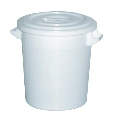 BRB Kunststofftonne 100 Liter mit Deckel, weiß