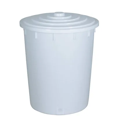BRB Kunststofftonne 200 Liter mit Deckel, weiß