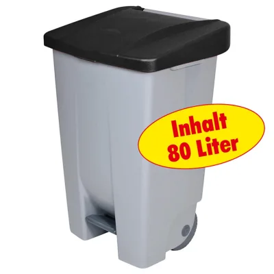 BRB Tret-Abfalleimer 80 Liter, schwarz