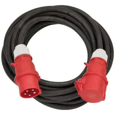 Brennenstuhl CEE Verlängerungskabel IP44, 25 m Kabel, H07RN-F 5G6,0, 400V/32A 5-polig mit CEE Stecker und Kupplung, schwarz