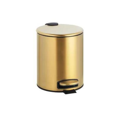 Brillantbad BABLO Abfalleimer Edelstahl Gold matt 260x205x265 mm, 5 Ltr für Bad & Küche >> Freistehend anwendbar