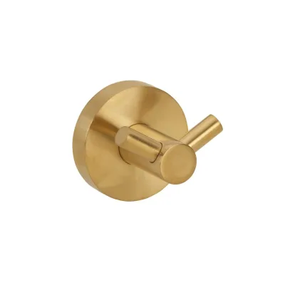 Brillantbad BABLO Doppelkleiderhaken Messing Gold matt 50x55x55 mm für Bad & Küche >> zum Bohren oder Kleben*