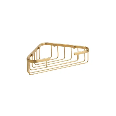 Brillantbad BABLO Eckseifenkorb Messing Gold matt 155x250x60 mm für Bad & WC >> zum Bohren