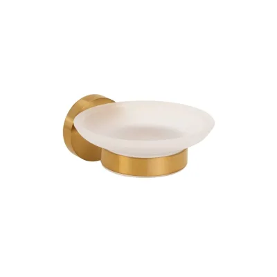 Brillantbad BABLO Seifenablage Messing Gold matt Milchglas 129x110x55 mm für Bad & Küche >> zum Bohren oder Kleben*