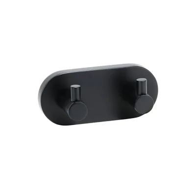 Brillantbad BARK Doppelkleiderhaken Messing Schwarz 50x120x55 mm für Bad & Küche >> zum Bohren