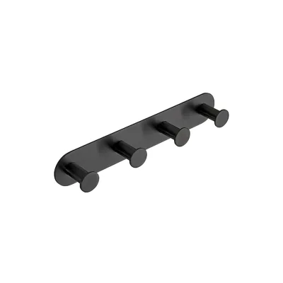 Brillantbad BEASY Hakenleiste Edelstahl Schwarz 31x255x45 mm für Bad & Küche >> zum Kleben