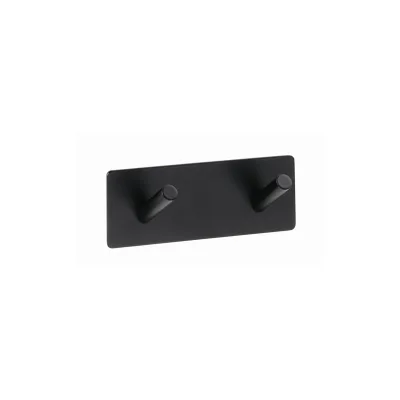 Brillantbad BEASY Kleiderhaken Edelstahl Schwarz 38x115x45 mm für Bad & Küche >> zum Kleben