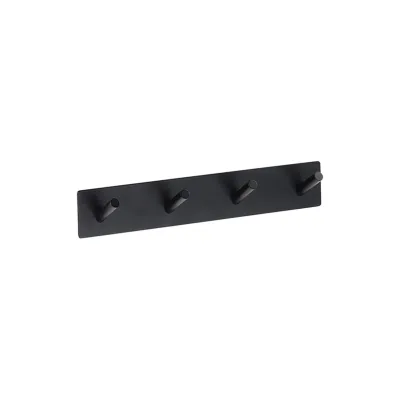 Brillantbad BEASY Kleiderhaken Edelstahl Schwarz 38x255x45 mm für Bad & Küche >> zum Kleben