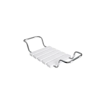 Brillantbad BELP Badewannensitz Edelstahl poliert Kunststoff Weiß 740-840x130x320 mm, 120 kg Traglast für Bad & WC >> zum Einhängen