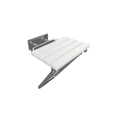 Brillantbad BELP Duschklappsitz Edelstahl gebürstet Kunststoff mit Abdeckung 440x460x450 mm, 200 kg Traglast für Bad & WC >> zum Bohren