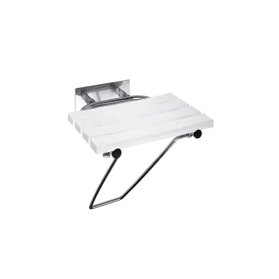 Brillantbad BELP Duschklappsitz Edelstahl poliert Kunststoff mit Abdeckung 440x460x450 mm, 200 kg Traglast für Bad & WC >> zum Bohren