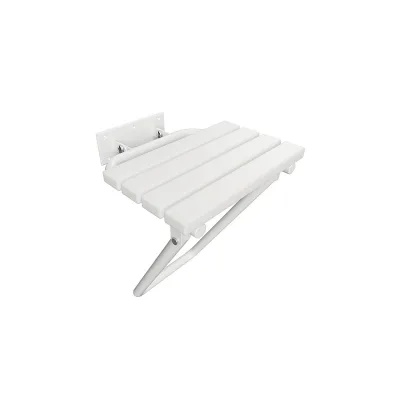 Brillantbad BELP Duschklappsitz Edelstahl Weiß Kunststoff 440x460x450 mm, 200 kg Traglast für Bad & WC >> zum Bohren