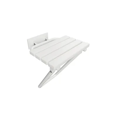 Brillantbad BELP Duschklappsitz Edelstahl Weiß Kunststoff mit Abdeckung 440x460x450 mm, 200 kg Traglast für Bad & WC >> zum Bohren