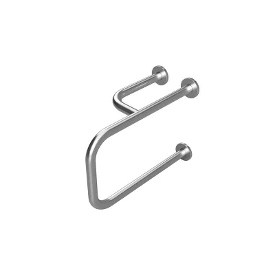 Brillantbad BELP Stützgriff Links Edelstahl gebürstet mit Abdeckung 235x380x516 mm, 120 kg Traglast für Bad & WC >> zum Bohren