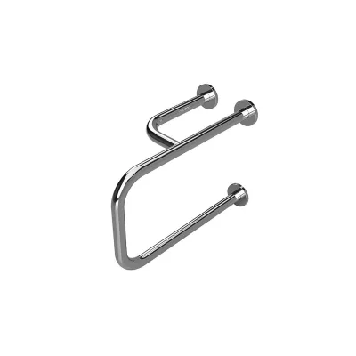 Brillantbad BELP Stützgriff Links Edelstahl poliert mit Abdeckung 235x380x516 mm, 120 kg Traglast für Bad & WC >> zum Bohren