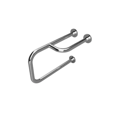 Brillantbad BELP Stützgriff Rechts Edelstahl poliert mit Abdeckung 235x380x516 mm, 120 kg Traglast für Bad & WC >> zum Bohren