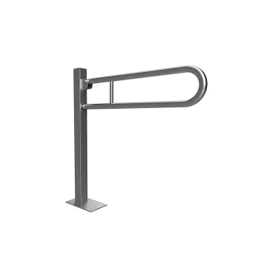 Brillantbad BELP Stützklappgriff in U-Form Bodenmontage Edelstahl gebürstet 150x870x872 mm, 120 kg Traglast für Bad & WC >> zum Bohren