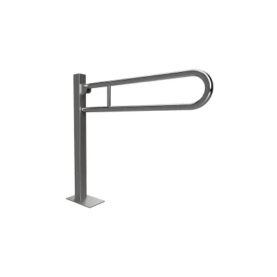 Brillantbad BELP Stützklappgriff in U-Form Bodenmontage Edelstahl poliert 150x870x930 mm, 120 kg Traglast für Bad & WC >> zum Bohren
