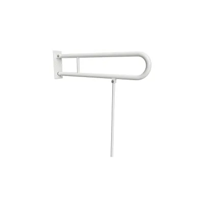 Brillantbad BELP Stützklappgriff in U-Form mit Standfuß Eisen Weiß 100x800x866 mm, 120 kg Traglast für Bad & WC >> zum Bohren