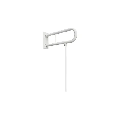 Brillantbad BELP Stützklappgriff in U-Form mit Standfuß Eisen Weiß mit Abdeckung 100x800x866 mm, 120 kg Traglast für Bad & WC >> zum Bohren