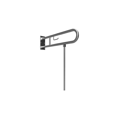 Brillantbad BELP Stützklappgriff in U-Form mit Toilettenpapierhalter & Standfuß Edelstahl gebürstet 100x800x829 mm, 120 kg Traglast für Bad & WC >> zum Bohren