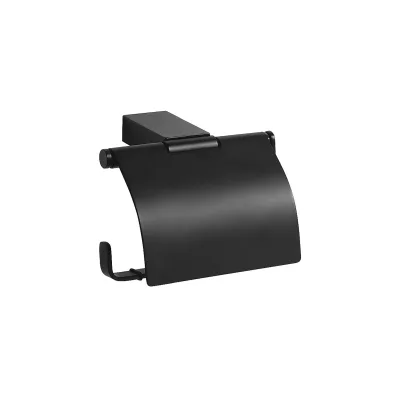 Brillantbad BERO Papierrollenhalter mit Deckel Messing Schwarz 130x95x90 mm für Bad & WC >> zum Bohren