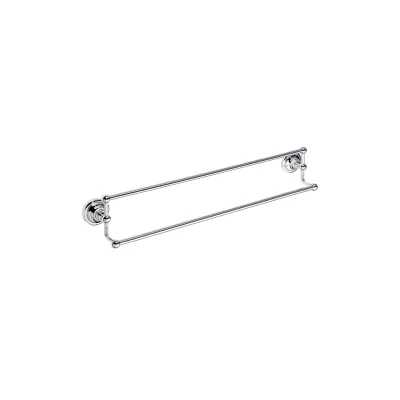 Brillantbad BETRO CHROM Doppelhandtuchhalter Messing Chrom 665x125x115 mm für Bad & Küche >> zum Bohren
