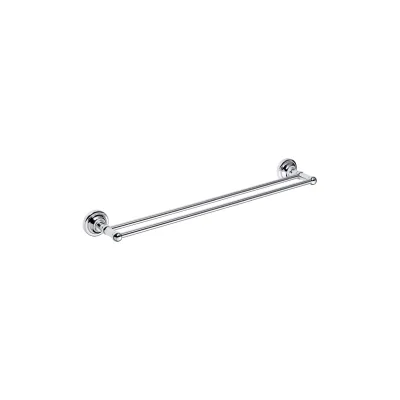 Brillantbad BETRO CHROM Doppelhandtuchhalter Messing Chrom 665x65x120 mm für Bad & Küche >> zum Bohren