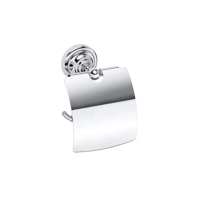 Brillantbad BETRO CHROM Papierrollenhalter mit Deckel Messing Chrom 140x150x100 mm für Bad & WC >> zum Bohren