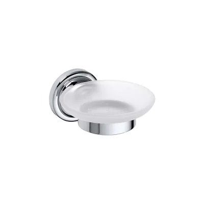 Brillantbad BETRO CHROM Seifenschale Messing Glas Chrom 110x65x138 mm für Bad & Küche >> zum Bohren