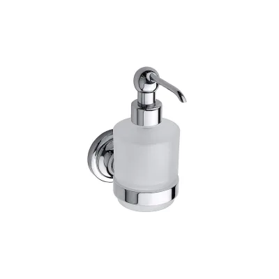 Brillantbad BETRO CHROM Seifenspender Messing Glas Chrom 75x150x120 mm, 200 ml für Bad & Küche >> zum Bohren
