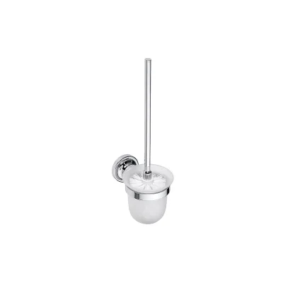Brillantbad BETRO CHROM WC-Bürstengarnitur Messing Glas Chrom 110x360x145 mm für Bad & WC >> zum Bohren