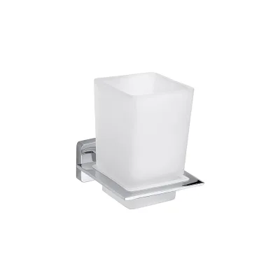 Brillantbad BIKI Glashalter mit Glas Chrom poliert Glas 77x97x100 mm für Bad & Küche >> zum Bohren