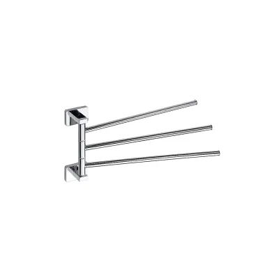 Brillantbad BIKI Handtuchhalter 3 Haken schwenkbar Chrom poliert 42x175x350 mm für Bad & Küche >> zum Bohren